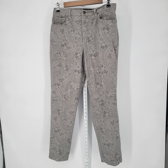 Charter Club Womens Sz 8 Classic Straight Fit Jeans Beige Paisley Print - Picture 1 of 4